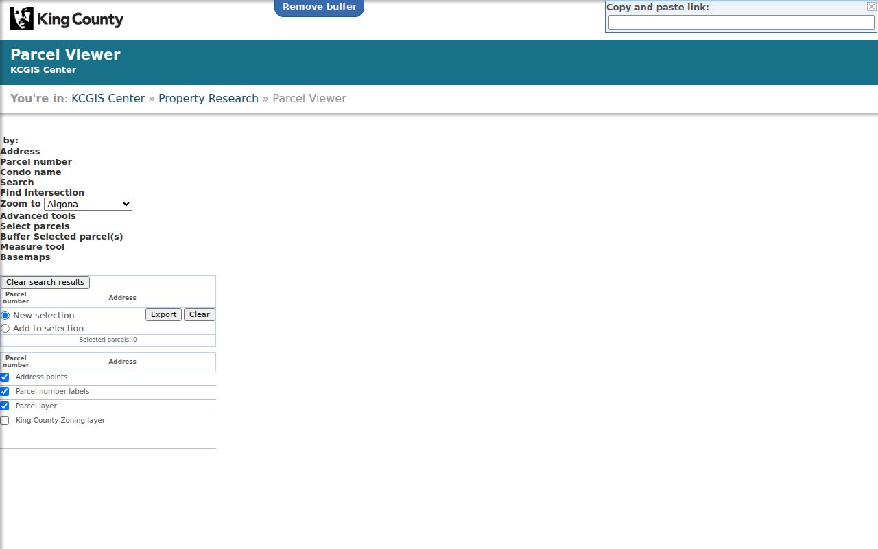 King County people search using Parcel Viewer address and parcel tools