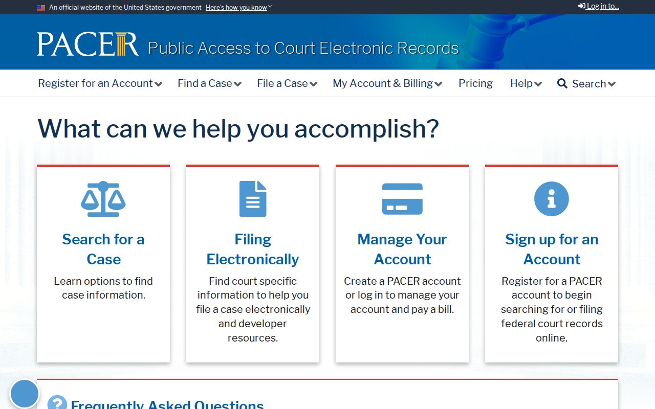 King County people search for federal court cases through PACER