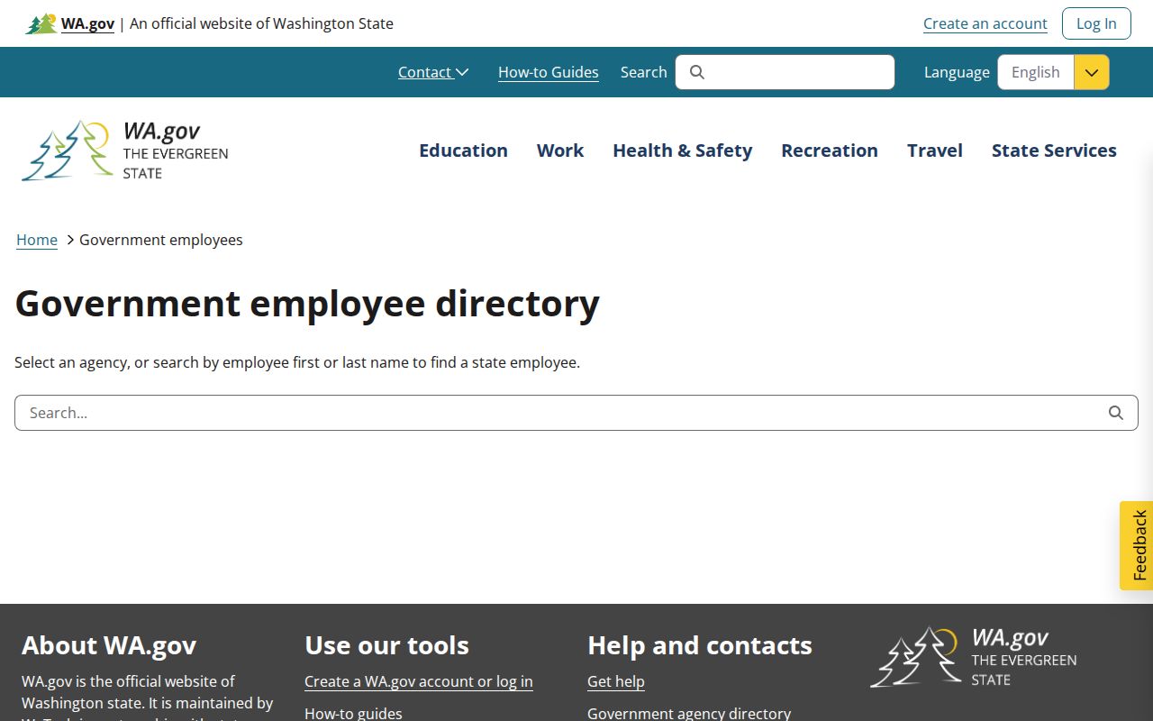 King County people directories Washington employee contact search